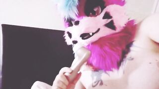 Trying recent Sucky thing in Fursuit