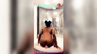 Ebony Angel Riding and Creaming on Large Cock