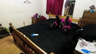 Sissy Maid Self Slavery frog tie with armbinder