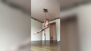 Pole Dancing Exposed Showing off my Bushy Pubes and Large Love Button / Petite Knob - Teaser