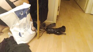 Older shemale showing his Breasts stroking her rod ,Getting changed v quirky