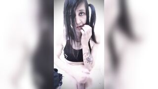 Goth Femboy with Pigtails Solo Joy