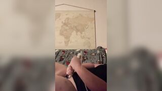 Cute Ftm Tortures his Clitoris for Mama