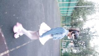 Sissy Ponyboy in Hawt Pink Costume Walking in Public and Training to be Act like a Cutie