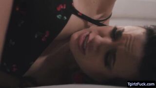 Breasty brunette hair Natalie Mars licks and screws Penny Barbers twat