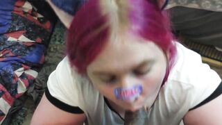 Cute Catgirl big beautiful woman Shemale Gets Spunk Fountain from BBC Tgirl POV