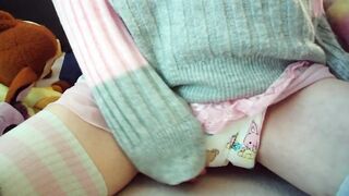 TCD Kiara, Femboy Masturbation in Cute Babygirl Diaper.