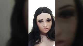 Female Mask Fetish: Kairas Cam Roleplay Session/Pulls Knob out of Silicone Costume and Masturbates