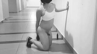 Roulette Sissy dare task - Poking sex-toy in naked outdoors to post online