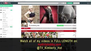 Transsexual in chastity cage teased with pump plug and has to cum