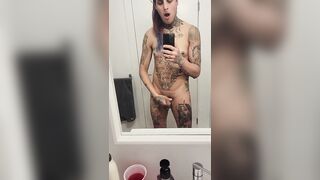 Punk Trans sissy teases previous to shower