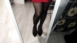 Sissy spouse clothed like a slut whilst his wife is not home