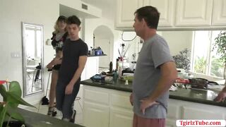 Attractive chap lets hitch hiker tgirl suck and ride his schlong