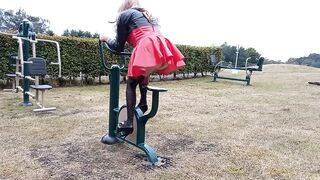 Shemale Working Out In The Park