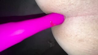 Whore bangs booty with sex tool