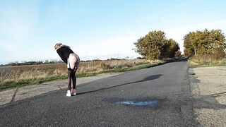 Tranny Squirting Milk From Her Transsexual Booty Outdoors
