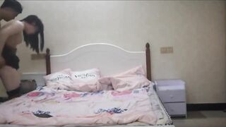 Cute and passive ladyboy getting banged at home by a client