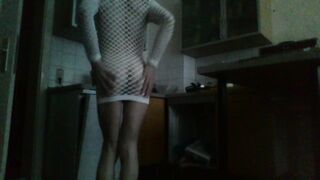 Slender obedient white sissy toy searching for dominant