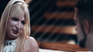 Breasty tranny stepmom lets her shy stepson bang her soaked booty