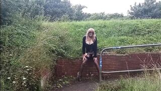 T-Girl Stripping by the Roadside