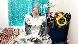 Plastic Overspread Maid Midna Breathplay Sissy Cosplay Cuffs Plush Hump