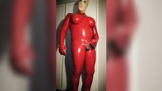 Latexdoll Dollsuit Red Dolly n Puppi Mask