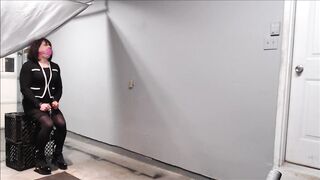 Sissy Tied With Sex-Toy in Garage