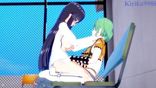 Ikaruga and Hikage have intensive shemale hentai sex on a deserted rooftop. - Senran Kagura Anime