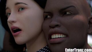 Bully feeds a sexy TS Mommys mouth with BBC