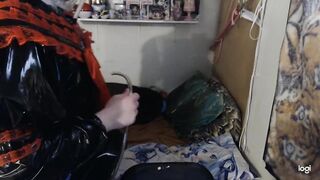 PVC Rubber School Beauty Sissy Breathplay and pillow hump