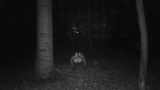 Night vision camera Cup N huge Boobs biggest Bazookas Crossdresser A Night in public Forest Selfbondage S&M Serf Large Tits