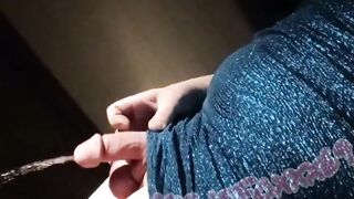 Transsexual doxy Kylie Foxxx pissing after holding it for several hours