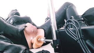 Latex Bodysuit, Anal Banging machine, Anal widen, Ping Pong, Knob Pump