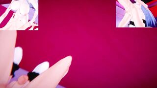 DxD Akame - Shemale Hentai Rias and Futanari Esdeath fuck u - Hunk taker POV