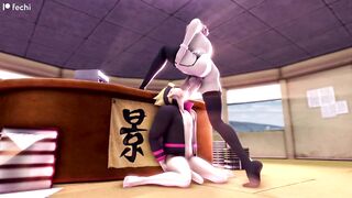 Boruto deepthroats Futanari Sakura Plump Penis whilst riding Sex Toy