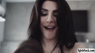 Transexual Ariel Demure blowjobs bigcock and awesome anal sex