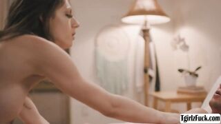 Transwoman Jade Venus blowjobs and analed by str8 stud (Large Boobs, Large Boobs)