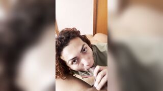 My insatiable boyfriend gives me a lot of milk in my throat