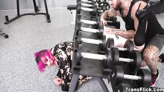 This shemale gym scene is so screwing stupid yet hawt as screw (Lena Moon)