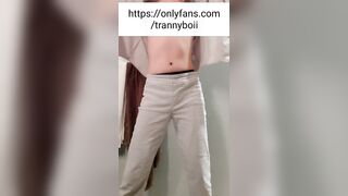 Trans dude undresses his Sunday garments (full clip on onlyfans)