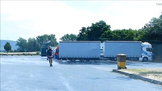 TV rubberwhore Monique - Taking a walk