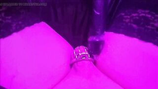 Sissy in petite chastity gets banged with a BBC