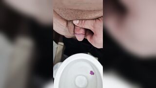 1 inch Micropenis peeing in WC....petite no dong