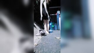 Kasnicole 306 大连体FemaleMask户外丝袜高跟过膝靴露出