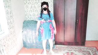 SEXY Solo Performer Crossdresser Sissy Model Cosplayer T-Girl Short Suit Homemade Kitty