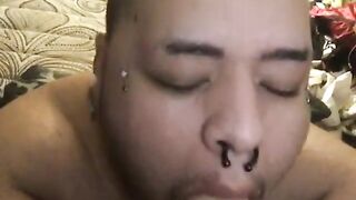 Split tongue punk doxy sucking your shlong POV