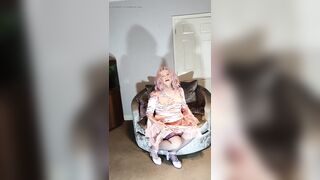 Super hawt tv crossdresser in erotic pink satin. Very very hot