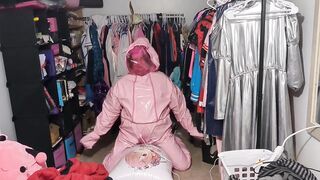 Pink PVC Costume With Breathplay Inflatable Hump