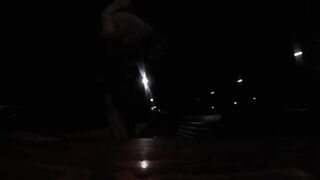 Sissy crossdresser outdoor in the park.