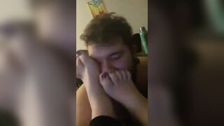 Licking and Sucking My Trans GF’s Feet